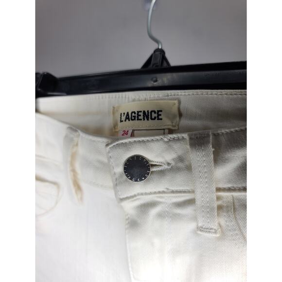 L'Agence Margo vintage white high rise skinny crop jeans - 24 - Picture 2 of 6